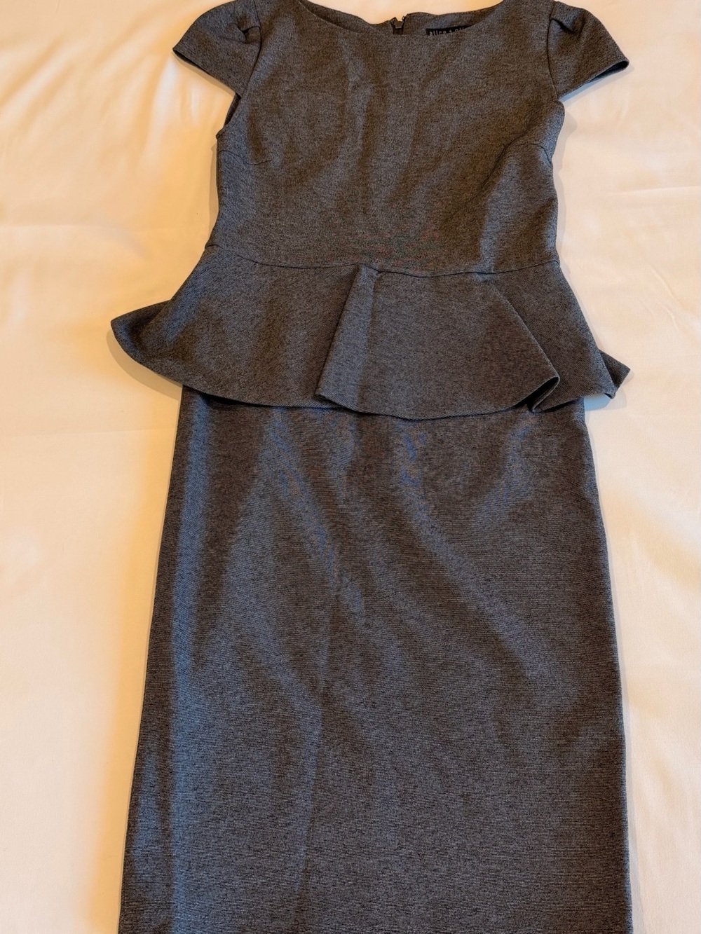 Alice + Olivia Gray Peplum Dress Size 6